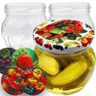 Pojemniki kuchenne - 48 x SŁOIK SZKLANY SŁOIKI NA PRZETWORY DŻEM MIÓD POWIDŁA 215ml + WIECZKA - miniaturka - grafika 1