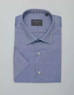 koszula canosa 00428 krótki rękaw niebieski slim fit - Koszule męskie - miniaturka - grafika 1