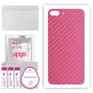 Szkła hartowane na telefon - Folia naklejka skórka strukturalna na TYŁ do Apple iPhone 8 Plus - Carbon Różowy - apgo SKINS - miniaturka - grafika 1