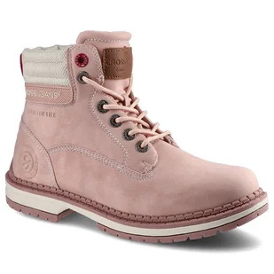 Różowe Botki Cross Jeans Damskie Wygodne Obuwie - Botki damskie - miniaturka - grafika 1