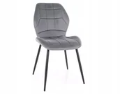 Krzesła - Krzesło tapicerowane JAKE VELVET szare - miniaturka - grafika 1
