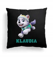 Poduszki dekoracyjne - Foto Poduszka Czarna PSI PATROL EVEREST + IMIĘ - miniaturka - grafika 1