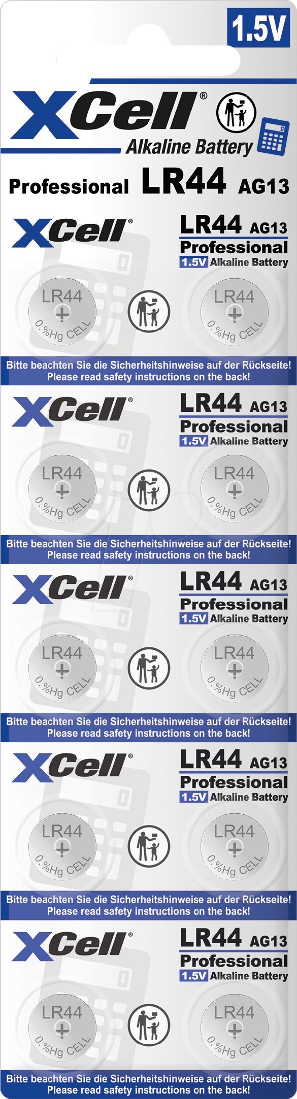 XCell Batterie Knopfzelle LR44 145mAh Alkaline 10St.