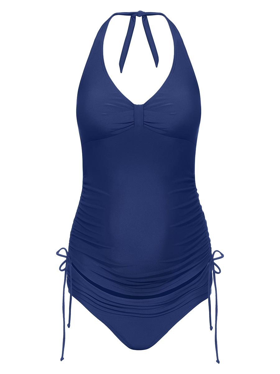 Damski strój kąpielowy jednoczęściowy ciążowy niebieski Bellybutton Maternity, r.M