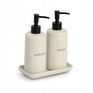 Ceramiczne dozowniki do mydła i lotionu BATH STYLE, 3 elementy - Akcesoria łazienkowe - miniaturka - grafika 1