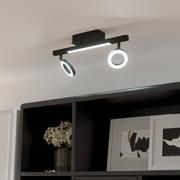 Lampy sufitowe - Spot LED Cardillio 2 czarny dwa pierścienie - miniaturka - grafika 1