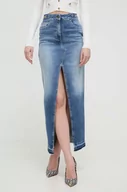 Spódnice - Elisabetta Franchi spódnica jeansowa kolor niebieski maxi ołówkowa - miniaturka - grafika 1