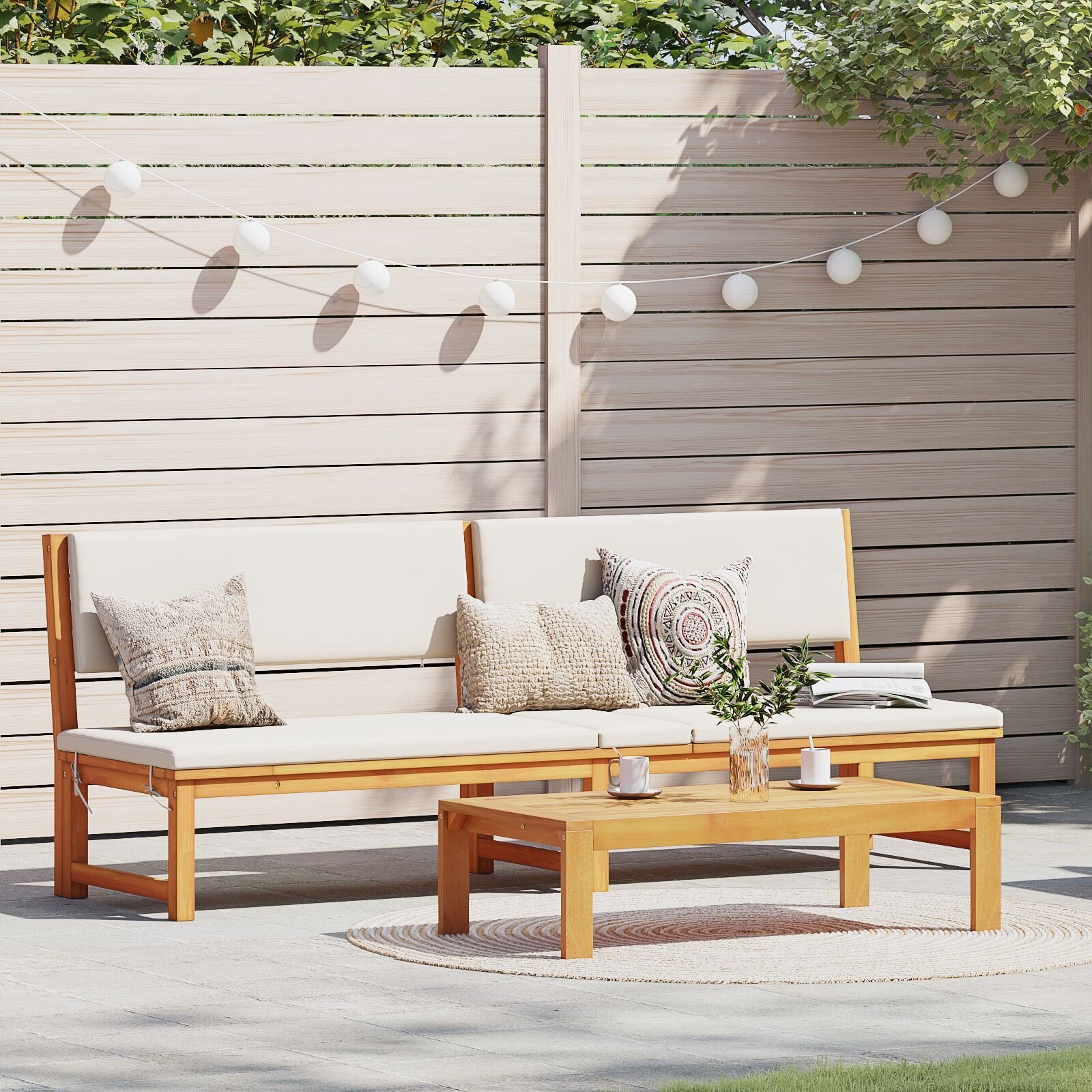 vidaXL Leżak słoneczny Brązowy Drewno akacjowe Jeden rozmiar