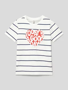 Koszulki dla dziewczynek - T-shirt ze wzorem w paski model ‘SENNA’ - grafika 1