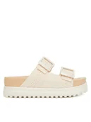 Klapki i japonki damskie - Melissa Klapki Melissa Cozy M Lover Platform Ad M 35977 Beżowy - miniaturka - grafika 1