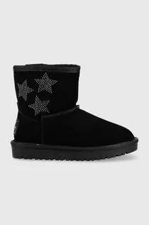 Buty dla dziewczynek - Pepe Jeans śniegowce zamszowe dziecięce kolor czarny - grafika 1