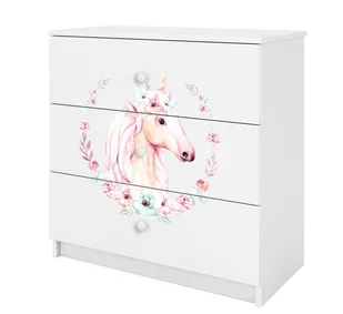 Komoda do pokoju dziecięcego, Babydreams, konik, 80 cm, biel, mat - Komody dla dzieci - miniaturka - grafika 1