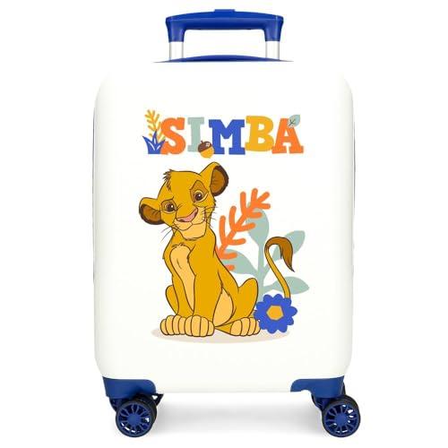 Joumma Disney Simba Colors Walizka kabinowa biała 33 x 50 x 20 cm sztywne zapięcie szyfrowe ABS boczne zapięcie szyfrowe 28,4 kg 2 kg 4 koła podwójny bagaż ręczny, biała, walizka kabinowa