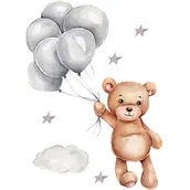 Naklejki na ścianę - Naklejki na ścianę SIPO Miś z balonikami WS63036 - miniaturka - grafika 1