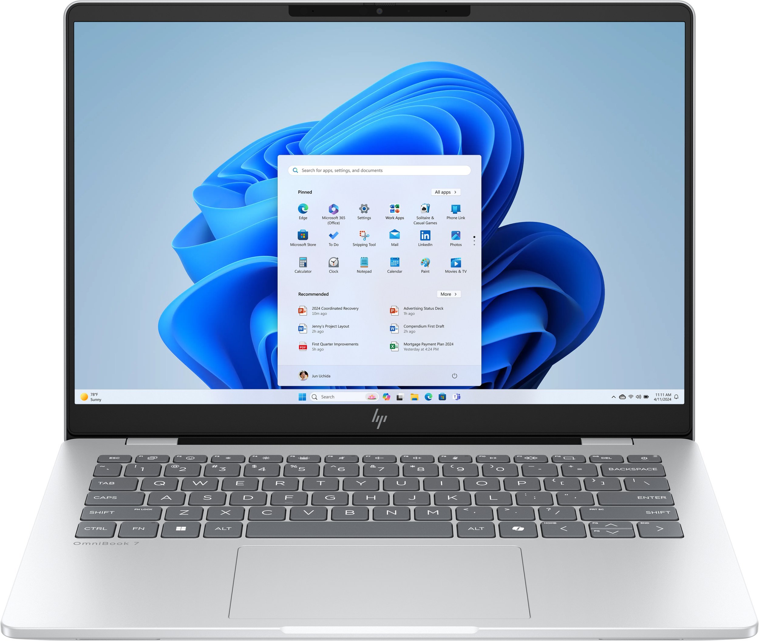 HP OmniBook 7 - Ultra 7 255H 14'' 3K OLED 32GB 1TB W11P Srebrny D9LY5EA