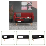 Ławy i stoliki kawowe - The Living Store stolik kawowy czarny wysoki połysk 100x49,5x43 cm materiał drewnopochodny - miniaturka - grafika 1