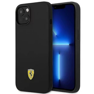 Ferrari FEHCP14MSIBBK etui na 14 Plus 6,7 cala czarny/czarny twardy case Silicone Metal Logo - Etui i futerały do telefonów - miniaturka - grafika 1