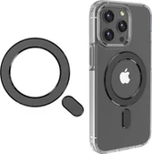 Uchwyty samochodowe do telefonów - 4kom.pl Blaszka magnetyczna uniwersalna Pierścień Uchwyt Magmat do MagSafe Magnetic Ring Black - miniaturka - grafika 1