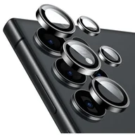 Pozostałe akcesoria do telefonów - Crong Lens Ring - Szkło hartowane na obiektyw aparatu Samsung Galaxy S24 Ultra (czarny) - miniaturka - grafika 1