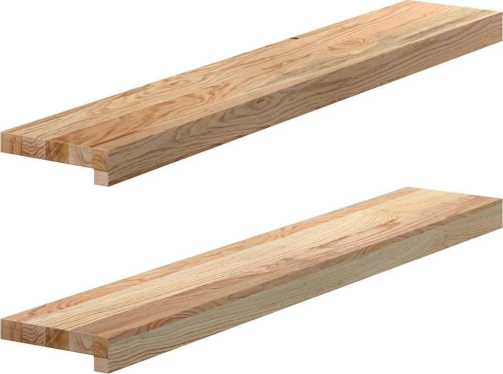 vidaXL vidaXL Parapety 2 szt., surowe, 90x15x2 cm, lite drewno dębowe