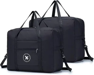 2x Torba podróżna 45x36x20 Składana torba na ramię siłowni Torba sportowa Walizka podróżna 40l Czarny - Torby podróżne - miniaturka - grafika 1