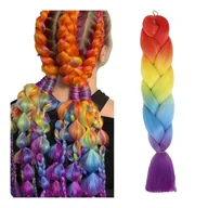 Biżuteria dla dzieci - Syntetyczne Włosy Kolorowe 120 Cm Gęste Ombre Wls48 - miniaturka - grafika 1