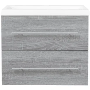 Lumarko Szafka z umywalką, szary dąb sonoma, materiał drewnopochodny - Szafki łazienkowe - miniaturka - grafika 6