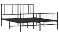 Łóżka - Czarne metalowe łóżko małżeńskie w stylu loft 140x200cm Huzox - miniaturka - grafika 1
