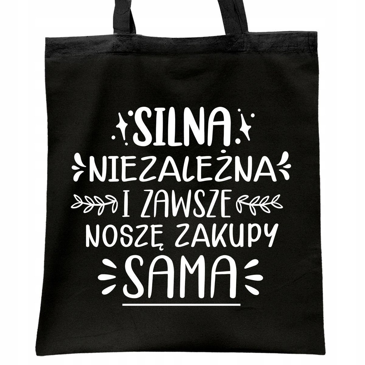 Torba bawełniana czarna na zakupy Dzień Kobiet Dla Kobiety Prezent