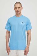 Koszulki męskie - adidas Performance t-shirt treningowy Training Essentials kolor niebieski gładki IT5398 - miniaturka - grafika 1