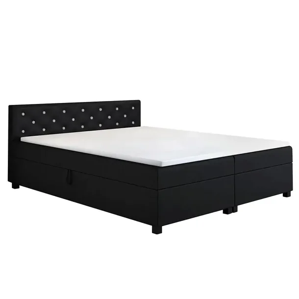 Łóżko 160x 200 Tapczan dwuosobowy z pojemnikiem Princess Czarny