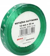 Pasmanteria - BREWIS Wstążka satynowa 12mm ciemnozielona wielkanoc Brewis WSE12-6 - miniaturka - grafika 1