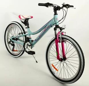 Rower dziecięcy MTB 24" GÓRSKI Junior Aluminium Turkusowo/Różowy - Rowery - miniaturka - grafika 1