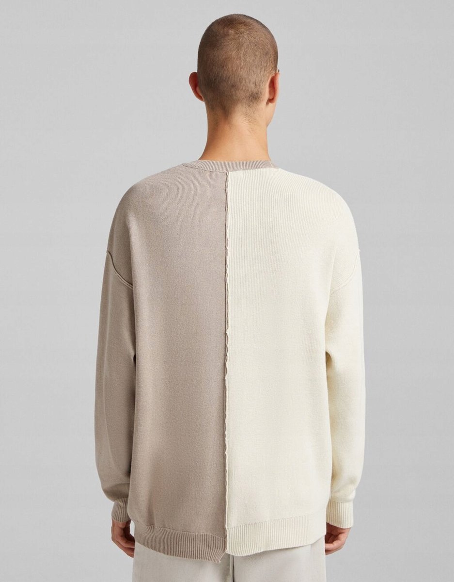 Sweter Męski Beżowy Klasyczny Długi Rękaw Xs Vaj