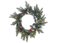 Ozdoby bożonarodzeniowe - Wianek świąteczny ze światełkami 50 cm zielony WHITEHORN - miniaturka - grafika 1