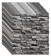 Tapety - 10x Tapeta Cegła Kamień Szary 3D Klej 77x70cm 5,4M2 - miniaturka - grafika 1