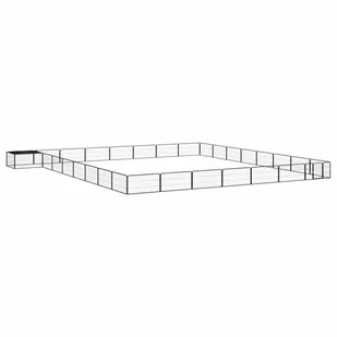 vidaXL Kojec dla psa, 32 panele, czarny, 100x50 cm, stal - Sprzęt podróżny i transportery dla psów - miniaturka - grafika 1