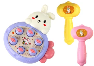 Gra Królik Do Zbijania Marchewki Zręcznościowa Whac-A-Mole Fioletowa - Mały naukowiec - miniaturka - grafika 2