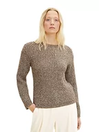 Swetry damskie - TOM TAILOR Damski Sweter Basic 1034058, 30668 - Tarmac Khaki Melange, XXL - miniaturka - grafika 1