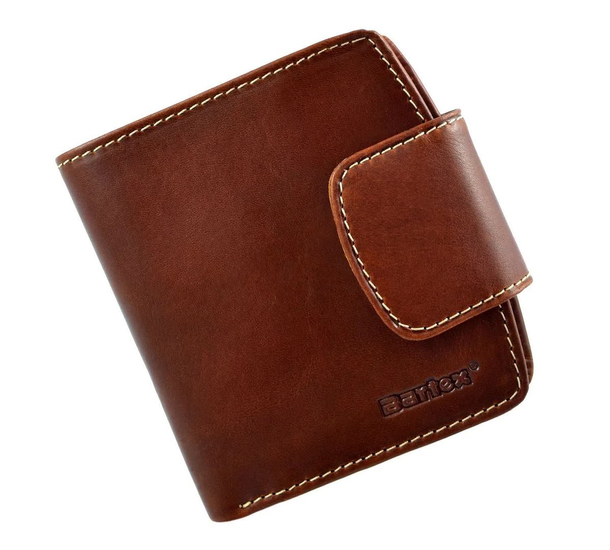 BARTEX 1005D-ID skórzany portfel damski cognac * RFID