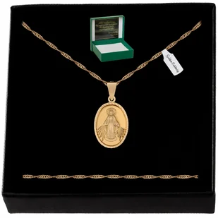 Złoty Damski Naszyjnik + Medalik Matka Boska Pr. 925/585 + Dedykacja Gratis - Naszyjniki - miniaturka - grafika 1