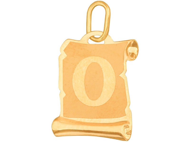 Złota 0,5G Zawieszka Literka O Papirus 585 Alfabet