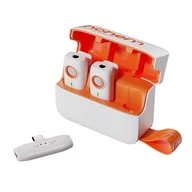 Akcesoria fotograficzne - Mikrofon bezprzewodowy Hohem Lavalier MIC-01 (2 TX + 1 RX) biały ze złączem USB Typ-C - miniaturka - grafika 1