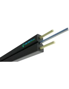 Kabel światłowodowy OS2 FTTH płaski SM 2J 9/125 LSOH czarny - Kable światłowodowe - miniaturka - grafika 1