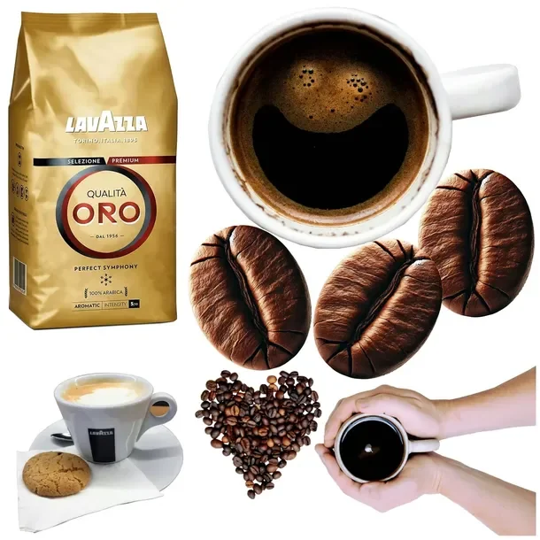 Kawa Lavazza Oro Qualita Ziarnista 1kg 100% Arabica + Słodki Gratis 2sztuki