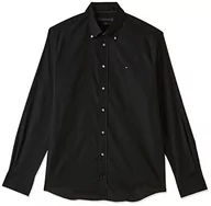 Sukienki - Tommy Hilfiger Męska sukienka koszulowa CL Flex OXF RF, czarna, 19, Czarny - miniaturka - grafika 1