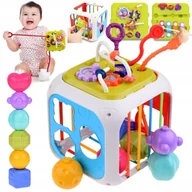 Sortery dla dzieci - Kostka zabawka interaktywna dla malucha sorter kształty cymbałki ZA5278 - miniaturka - grafika 1