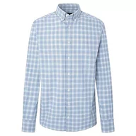Koszule męskie - Hackett London Męska koszula Oxford w kratkę, biała (biała/niebieska), S, Biały (biały/niebieski), S - miniaturka - grafika 1