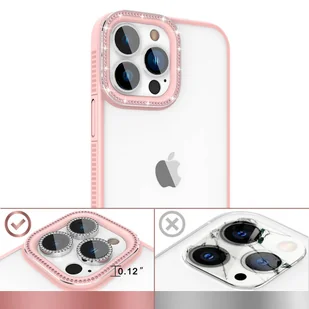 Kingxbar Sparkle Series etui iPhone 13 Pro z kryształami obudowa pokrowiec na tył plecki różowy - Etui i futerały do telefonów - miniaturka - grafika 4