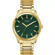 Zegarki męskie - Złoty zegarek męski Guess Dex ciemno zielona tarcza GW0626G2 - miniaturka - grafika 1